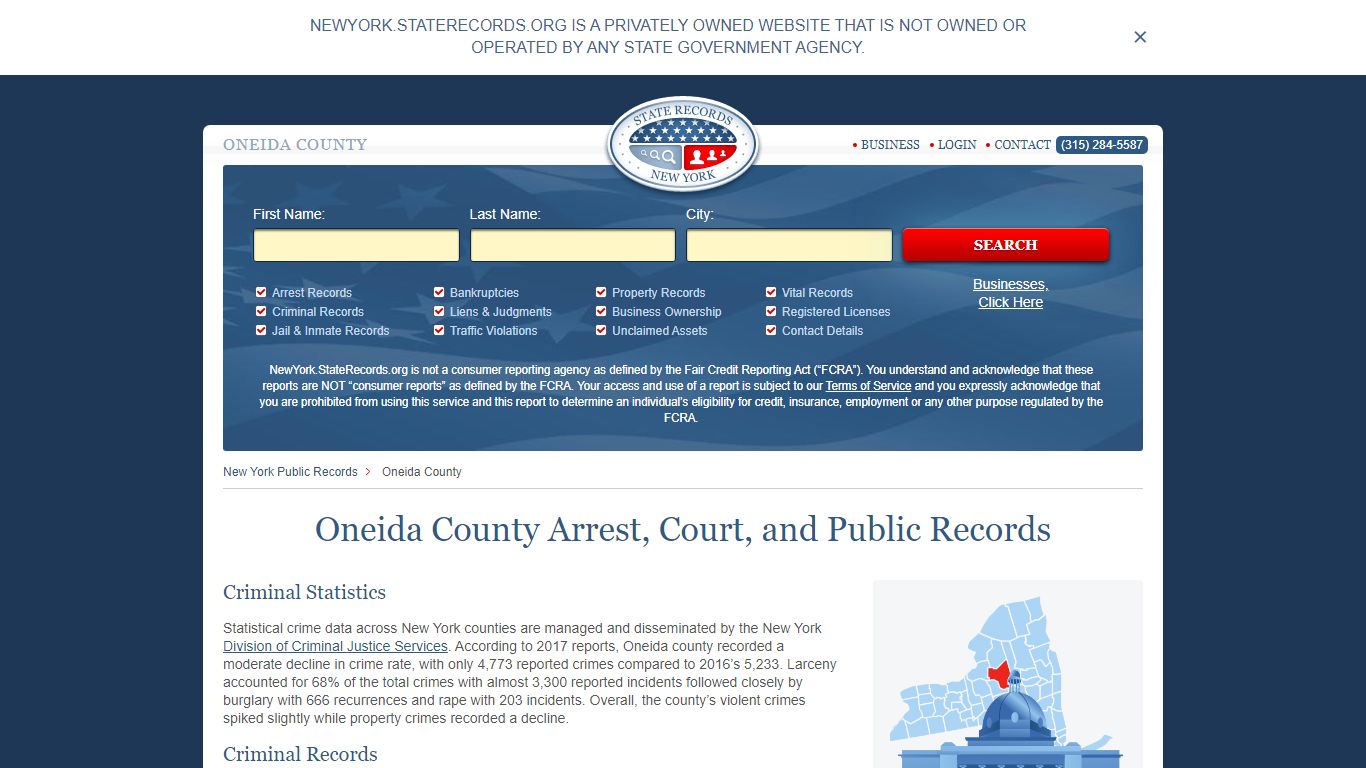 Oneida County Arrest, Court, and Public Records